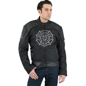 Milwaukee Leather SH1963 Men's Black 'Glow In The Dark Skull' Textile